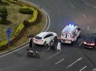 大埔大道圓盤交通事故救護車到場